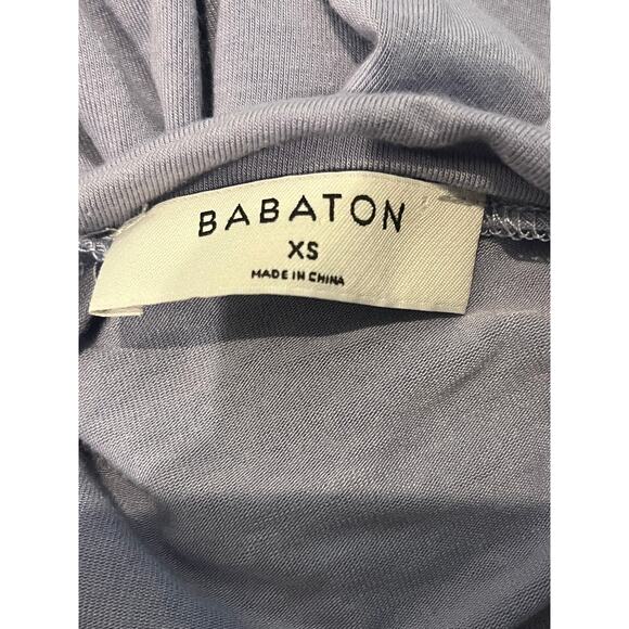 BABATON Soft Lavender Gray Draped Turtleneck Top – Size XS - Picture 3 of 7